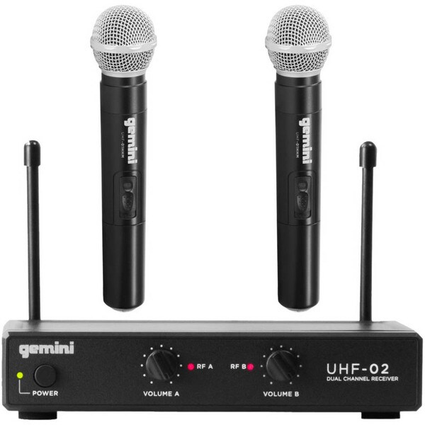 Main product image for Gemini UHF-02M-S12 517.6+521.5 MHz Dual Channel UHF Wireless Handheld System235-120